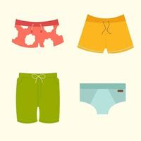 A set of men's swimsuits of different kinds vector