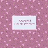 A set of seamless patterns with hearts and arrows vector