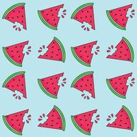 Watermelon slice seamless pattern. vector