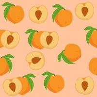 Seamless Peach Pattern. Fruit vector