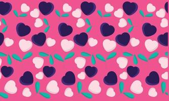 Seamless heart pattern on pink background vector