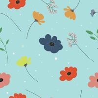 Seamless floral pattern with leaves on blue backgroundSeamless floral pattern with leaves on blue background vector