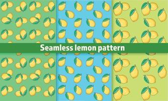 Seamless yellow lemon pattern in bright style vector