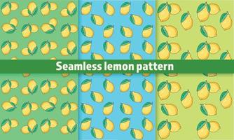 Seamless yellow lemon pattern in bright style vector