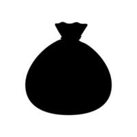 bolsa de silueta de dinero. imagen vectorial, aislada en fondo blanco vector