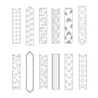 Set of outline labels for a notepad.  Vector illustration