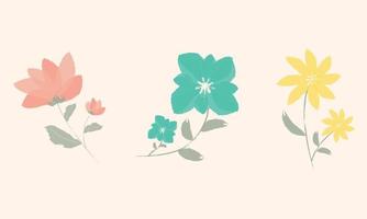 Watercolour flowers alone vector