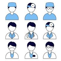 A doctor, a nurse in uniform. Man in flat style. vector