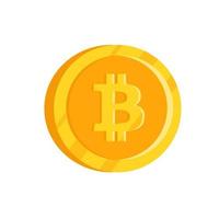 Gold bitcoin isolated coin. Vector illustration