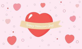 Flat design valentine's day background with hearts vector