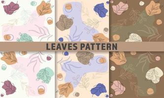 Set of hand-drawn abstract leaf patterns vector