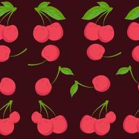 Cherry Seamless Pattern Set. Fruit vector