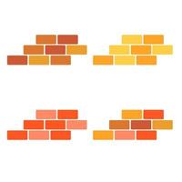 Set of different brick walls. Vector illustration