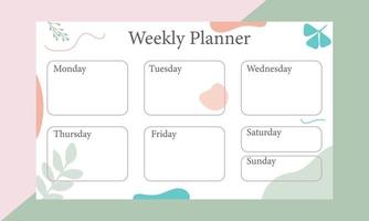 Weekly Planner Template Color vector