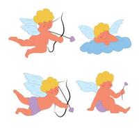 Character set cupid, angel blonde vector