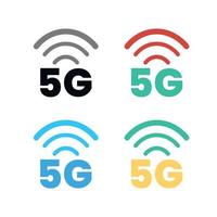 símbolo de 5 g. wifi de alta velocidad o logotipo de red inalámbrica. símbolo de la tecnología de Internet móvil. ilustración vectorial vector