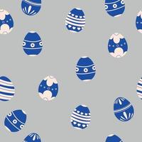 Seamless pattern of Easter blue eggs vector