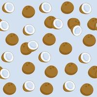 Seamless coconut pattern. Fruit vector