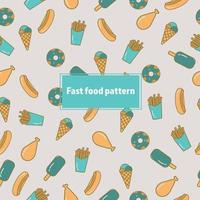 Fast food pattern is seamless in soft colors. vector