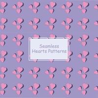 Seamless patterns with hearts on a purple background vector