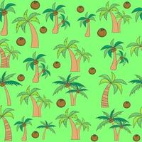 Seamless bright pattern of palm trees with coconuts. Vector. vector