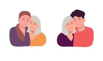 Mother and daughter. Mother and son. Family. Happy Mother's Day vector