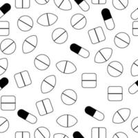 Seamless pattern of different pill shapes vector