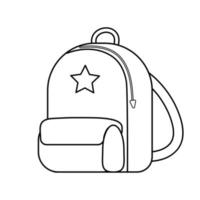 mochila escolar en estilo de línea. ilustración vectorial vector