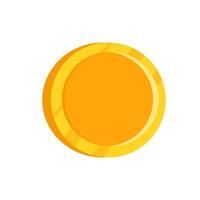 Empty gold coin. Vector illustration.