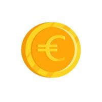 Gold euro single coin. Vector illustration