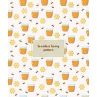 Seamless honey jar pattern on white background vector