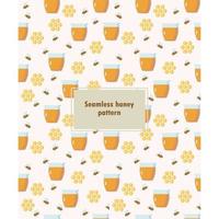 Seamless honey jar pattern on white background vector