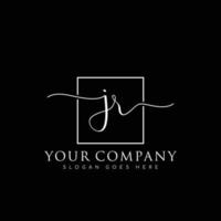 JR Initial handwriting minimalist logo vector