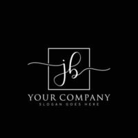 JB Initial handwriting minimalist logo vector