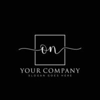 ON Initial handwriting minimalist logo vector