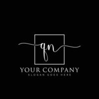 QN Initial handwriting minimalist logo vector