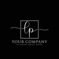 LP Initial handwriting minimalist logo vector