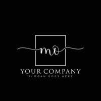 MO Initial handwriting minimalist logo vector