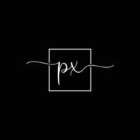 PX Initial handwriting minimalist logo vector