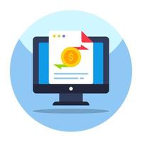 Editable design icon of online money transfer vector