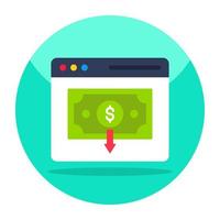 An icon design of online money vector