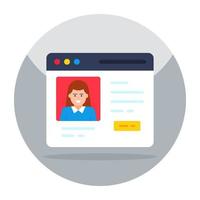 Modern design icon of web profile vector