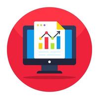 Colored design icon of online statistics vector