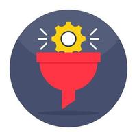 An icon design of funnel setting vector