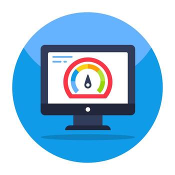 diseño vectorial de prueba de velocidad web, icono plano vector