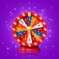 Fortune wheel spin, luck win game jackpot roulette vector