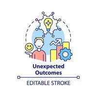 Unexpected outcomes concept icon. Digital first mindset importance abstract idea thin line illustration. Isolated outline drawing. Editable stroke. vector