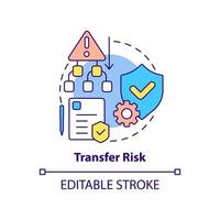 Transfer risk concept icon. Risk management step abstract idea thin line illustration. Shifting consequences. Isolated outline drawing. Editable stroke. vector