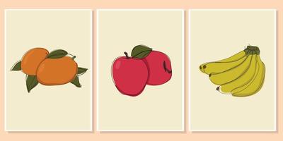 Wall Art Decorative Fruits, Flowers, and Leaf vector