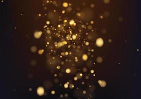 textura de brillo dorado aislada con bokeh en el fondo. celebración de color de partículas. explosión dorada de diseño de confeti. ilustración vectorial vector